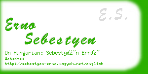 erno sebestyen business card